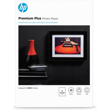 HPINC HP PREMIUM PLUS SEMI-GLOSS PHOTO PAPIER BLANC 300G/M2 A4 20 FEUILLES PACK DE 1 (CR673A)