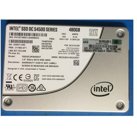 Hewlett Packard Enterprise DRV SSD 480GB SFF SATA RI (P02277-001)