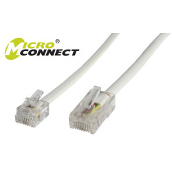 MicroConnect RJ11-RJ45 1M M/M White (MPK451)