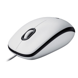 Logitech M100, Corded mouse, White (910-005004)