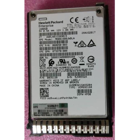 Hewlett Packard Enterprise 1.6TB SAS 12G SFF SC DS MU SSD (873570-001)