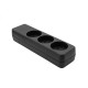 MicroConnect Danish Power Strip 3-way Black 