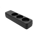 MicroConnect Danish Power Strip 3-way Black 