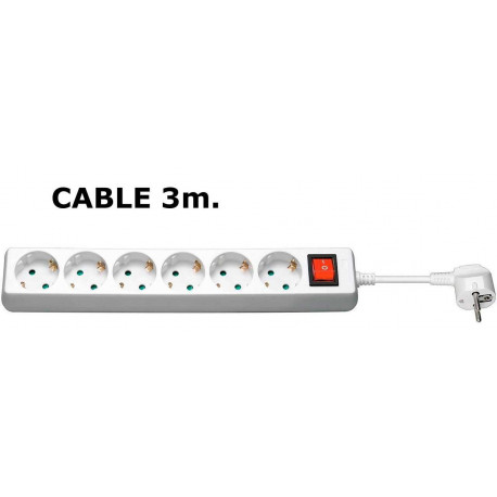 MicroConnect 6-way Schuko Socket 3M White (GRU0063W)