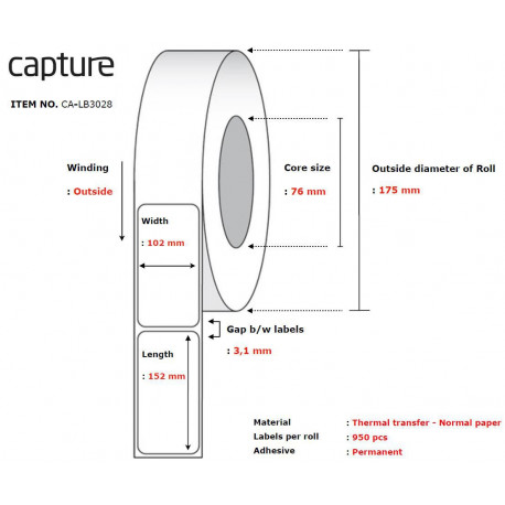 Capture Label 102x152, Core 76, (CA-LB3028)