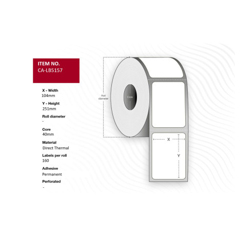 Capture Label 104 x 251mm, Core 40mm, 