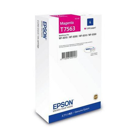  Epson Cartouche d'encre Magenta C13T75634N T7563 ~1500 Pages 14ml