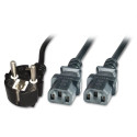 MicroConnect Power Y-Cord 1.8m Black IEC320 (PE011318)