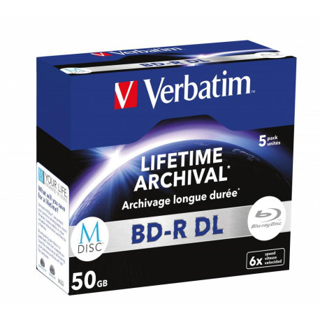 Verbatim MDisc BD-R DL 6X 50GB 5 Pack 