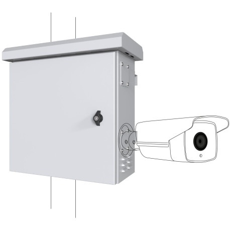 Lanview Mini Classic Pole Mounted CCTV Cabinet For 4 cameras (RCCTV006)