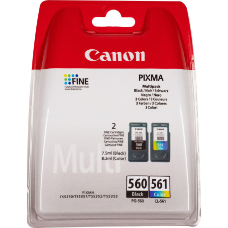 Canon Value Pack Noir / Plusieurs couleurs / Blanc PG-560+CL-561