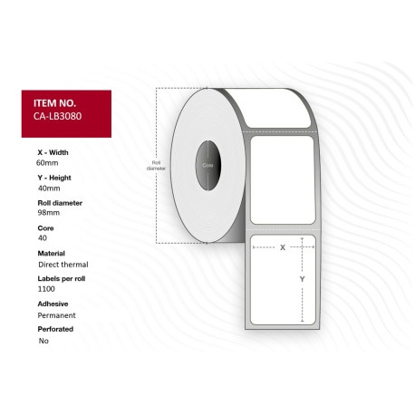 Capture Label 60x40, Core 40, (CA-LB3080)