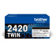 Brother Pack de deux cartouches de toner noir originales TN2420TWIN