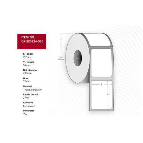 Capture Label 102 x 51mm, Core 76mm, 