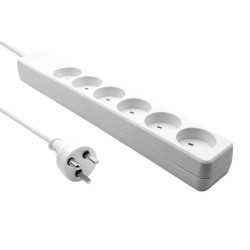 MicroConnect Danish EDB Power Strip 6-way 