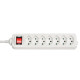 Lindy 7-Way Swiss 3-Pin Mains Power Extension with Switch White 73168