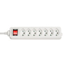 Lindy 7-Way Swiss 3-Pin Mains Power Extension with Switch White (73168)