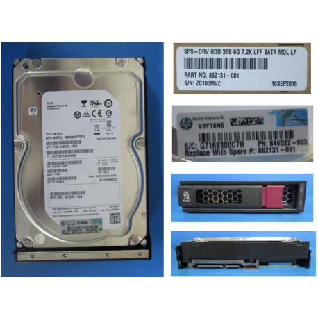 Hewlett Packard Enterprise DRV HDD 3TB 6G 7.2K LFF SATA (862131-001)