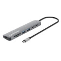 Manhattan Dock/hub USB-C avec lecteur de cartes, 5 ports