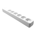 MicroConnect Danish Power Strip 6-way White 