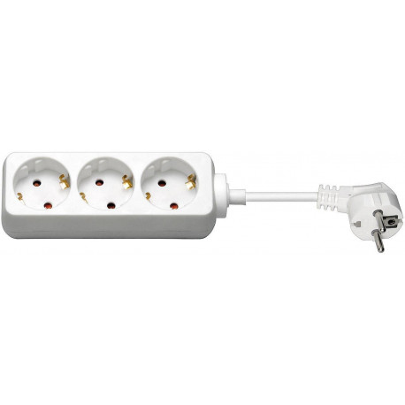 MicroConnect 3-way Schuko Socket 1.8M White (GRU003W)