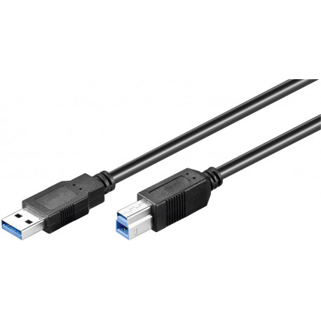 MicroConnect USB3.0 A-B 5m M-M, Black (USB3.0AB5B)