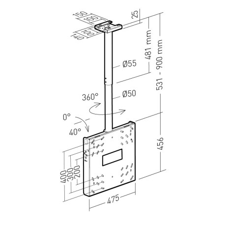 Erard Pro Support plafond écran 32-65 (012421-ERARD)