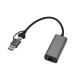 MicroConnect USB-C / A to RJ45 network Gigabit Adapter (MC-USBACNET1G)
