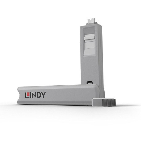 Lindy USB Type C Port Blocker 4pcs with Key, white