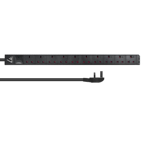 Lanview UK Rack mount power strip, (LVR-3MUK-SPD-UK10)