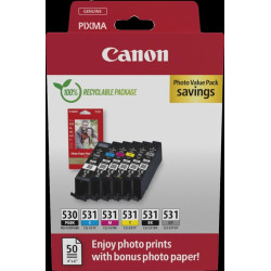 Canon Value Pack Noir / Cyan / Gris / Magenta / Jaune PGI-530+CLI-531