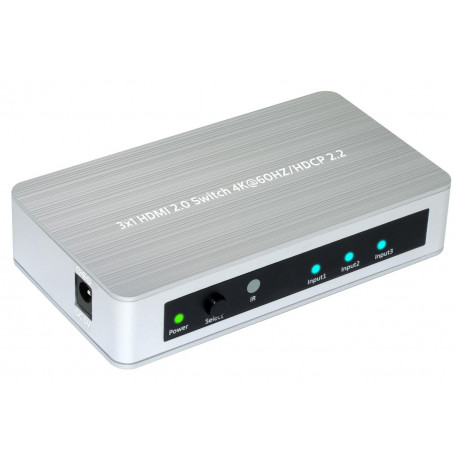 MicroConnect HDMI 2.0 Switch 3 to 1 way (MC-HMSW301B)