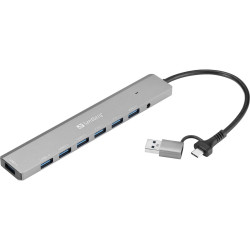 Sandberg USB-C/A to 7 x USB 3.0 Hub (136-66)