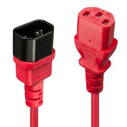 Lindy 2m C14 to C13 Mains Extension Cable, lead free, red (30478)