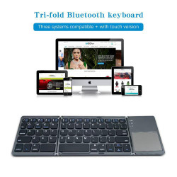 CoreParts Foldable wireless keyboard with touch, Dark Grey (MSPP8044)