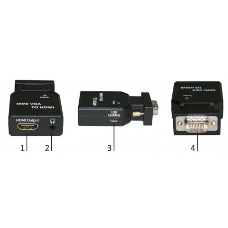 MicroConnect Mini VGA to HDMI Converter (MC-CONMVGAHM)