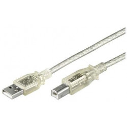 MicroConnect USB2.0 A-B 1m M-M Transparent (USBAB1T)