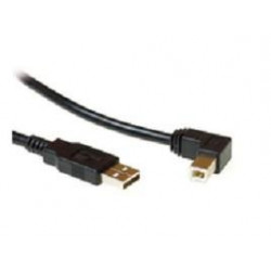 MicroConnect USB2.0 A-B 1.8m M-M, Black (USBAB2ANGLED2)