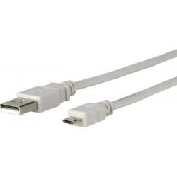 MicroConnect Micro USB Cable, Grey, 5m (USBABMICRO5G)