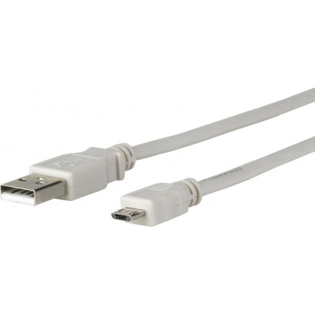 MicroConnect Micro USB Cable, Grey, 5m (USBABMICRO5G)