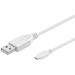 MicroConnect Micro USB Cable, White, 5m (USBABMICRO5W)