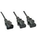 Lindy 1M C14 To 2 X Iec C13 Extension Cable (30363)