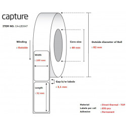 Capture Label 105x32, Core 40, (CA-LB3047)