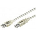 MicroConnect USB2.0 A-B 2m M-M,Transparent (USBAB2T)