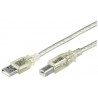 MicroConnect USB2.0 A-B 2m M-M,Transparent (USBAB2T)