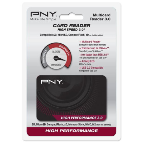 PNY FLASH READER USB 3.0 - HIGH PERFORMANCE (FLASHREAD-HIGPER-BX)