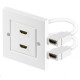 MicroConnect HDMI Wall socket 2 port white (HDMWALL2)