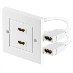 MicroConnect HDMI Wall socket 2 port white (HDMWALL2)