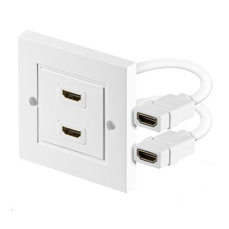 MicroConnect HDMI Wall socket 2 port white (HDMWALL2)