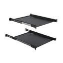 Lanview Étagère coulissante 19" D800 avec bras latéraux et finition noire
